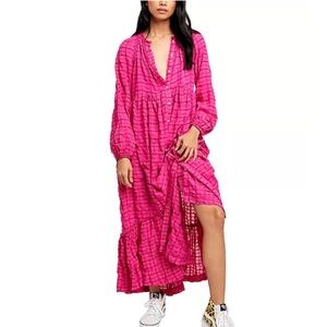 Free People Edie Hot Pink Maxi Dress